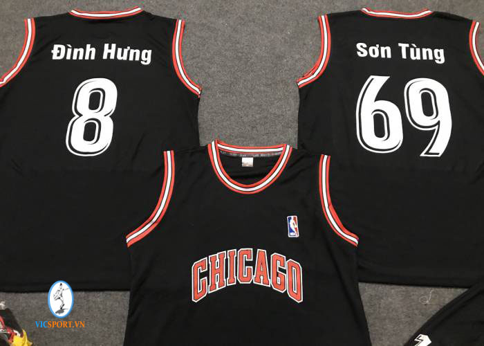 ÁO BÓNG RỔ CHICAGO ĐEN IN CHO KHÁCH NHA TRANG - Hình ảnh 3