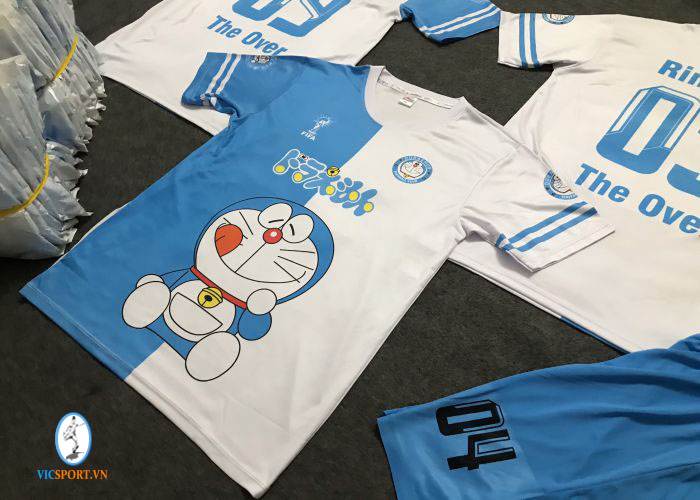 ÁO ĐÁ BANH DORAEMON TRẮNG XANH CỰC ĐẸP - Hình ảnh 4