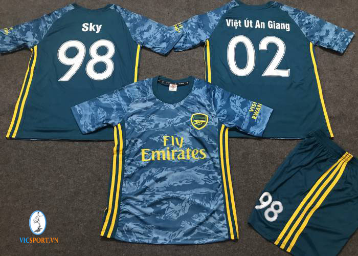 ÁO ARSENAL XANH BIỂN IN CHO KHÁCH