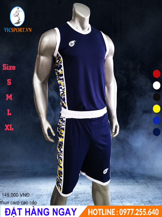 ÁO BÓNG RỔ CAMO MÀU XANH DƯƠNG - Hình ảnh 2
