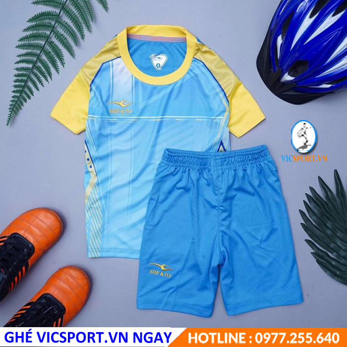 Áo đá banh không logo KeepFly Warrior màu xanh ya - Hình ảnh 5