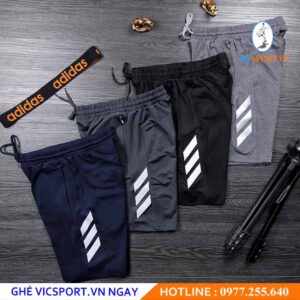 QUẦN SHORT THUN NAM ADIDAS SỌC CHÉO HÔNG