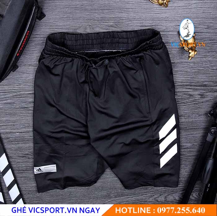 QUẦN SHORT THUN NAM ADIDAS SỌC CHÉO HÔNG - Hình ảnh 2