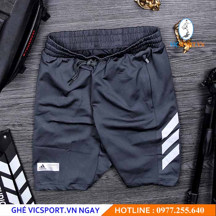 QUẦN SHORT THUN NAM ADIDAS SỌC CHÉO HÔNG - Hình ảnh 4