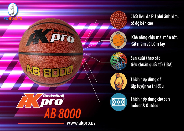 BÓNG RỔ AK PRO AB 8000 - Hình ảnh 2