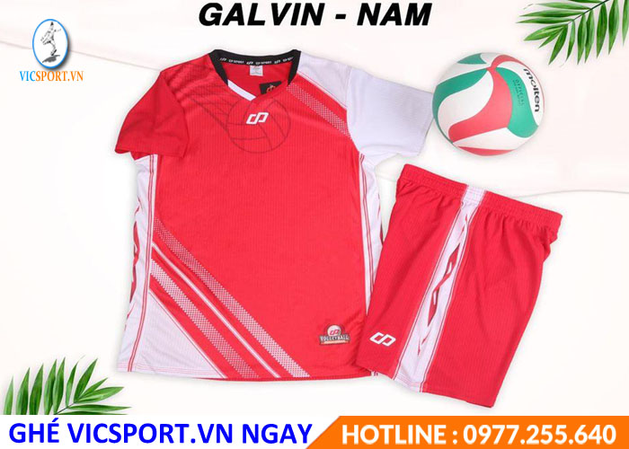 ÁO BÓNG CHUYỀN NAM NỮ GALVIN MÀU ĐỎ - Hình ảnh 4
