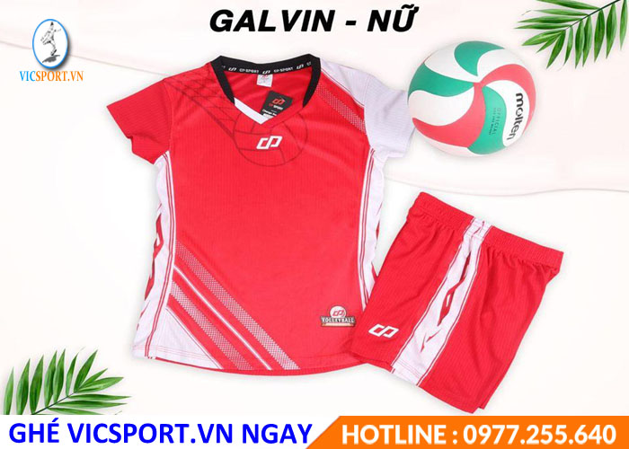 ÁO BÓNG CHUYỀN NAM NỮ GALVIN MÀU ĐỎ - Hình ảnh 3