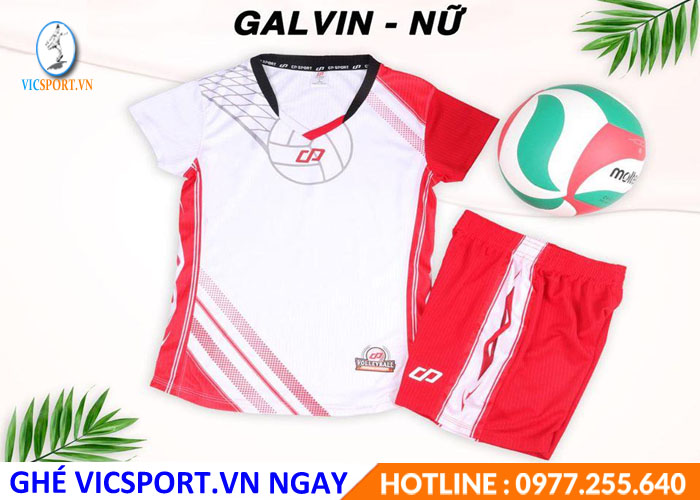 ÁO BÓNG CHUYỀN NAM NỮ GALVIN MÀU TRẮNG - Hình ảnh 3