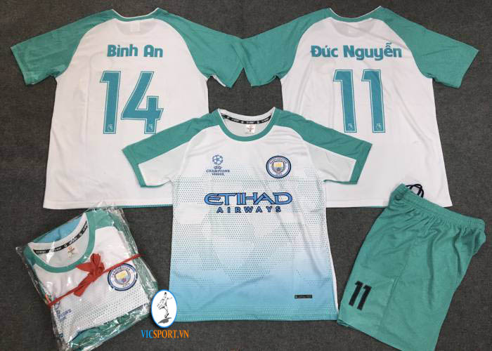 ÁO MAN CITY XANH NGỌC IN CHO KHÁCH