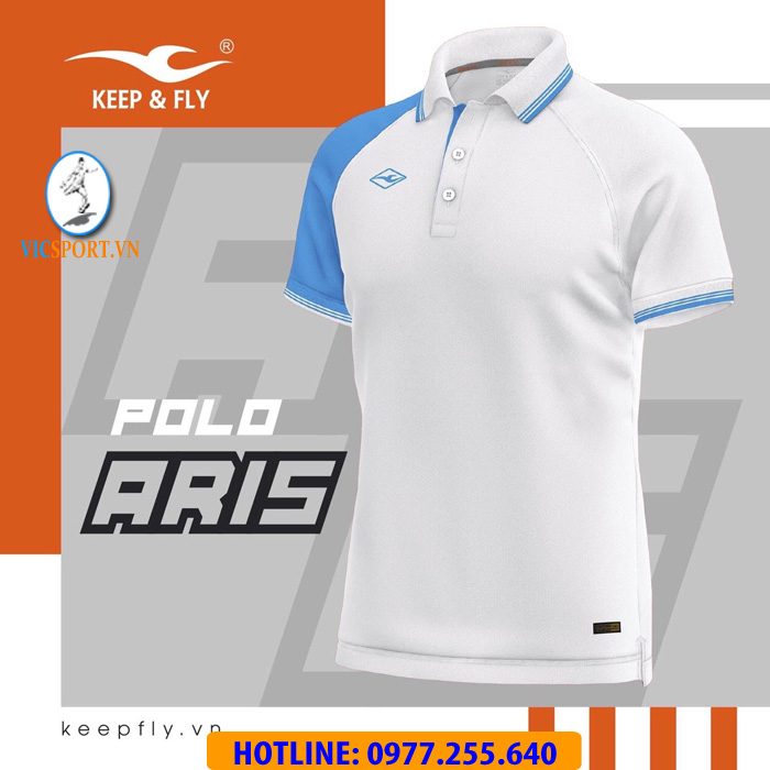 Áo polo thể thao Keepfly Aris màu trắng - Hình ảnh 2