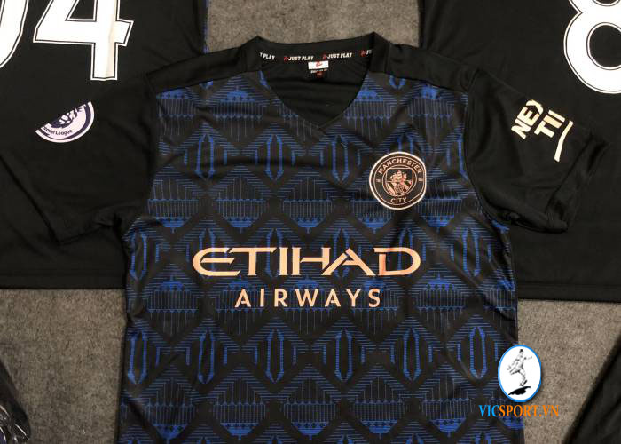 ÁO MAN CITY XANH ĐEN IN CHO KHÁCH - Hình ảnh 2