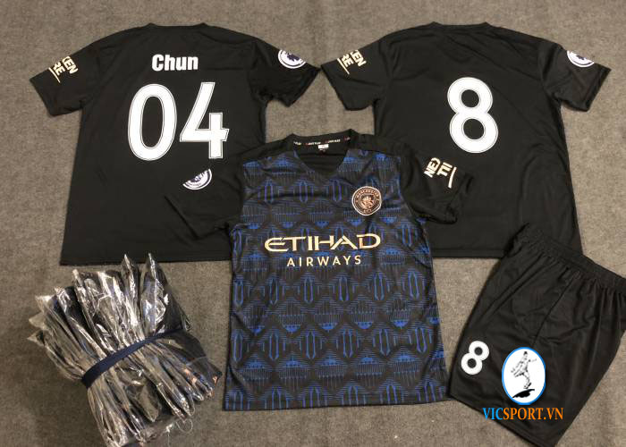 ÁO MAN CITY XANH ĐEN IN CHO KHÁCH