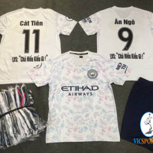ÁO MAN CITY TRẮNG 2020 IN CHO KHÁCH