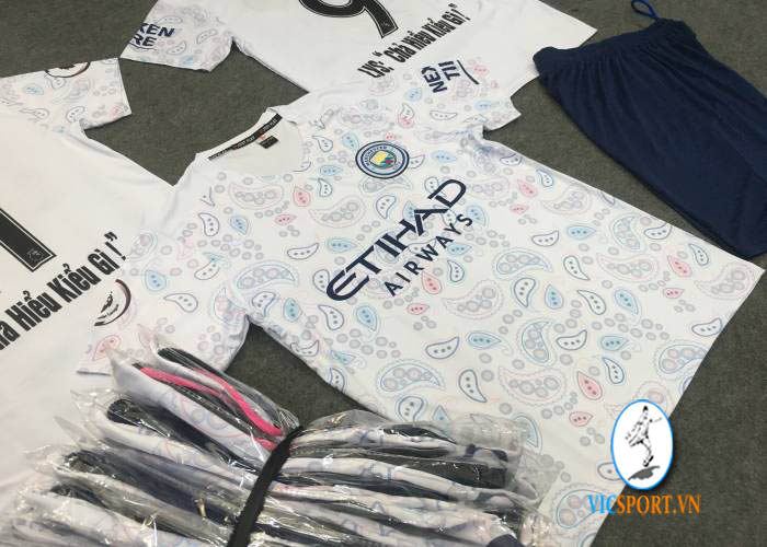ÁO MAN CITY TRẮNG 2020 IN CHO KHÁCH - Hình ảnh 2