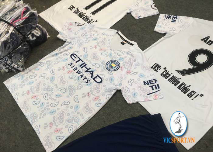 ÁO MAN CITY TRẮNG 2020 IN CHO KHÁCH - Hình ảnh 4