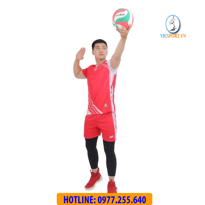 ÁO BÓNG CHUYỀN NAM GALVIN MÀU ĐỎ - Hình ảnh 2