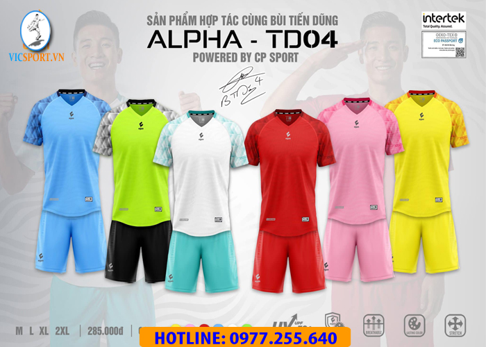 ÁO ĐÁ BANH ALPHA-TD04 MÀU XANH CHUỐI - Hình ảnh 4