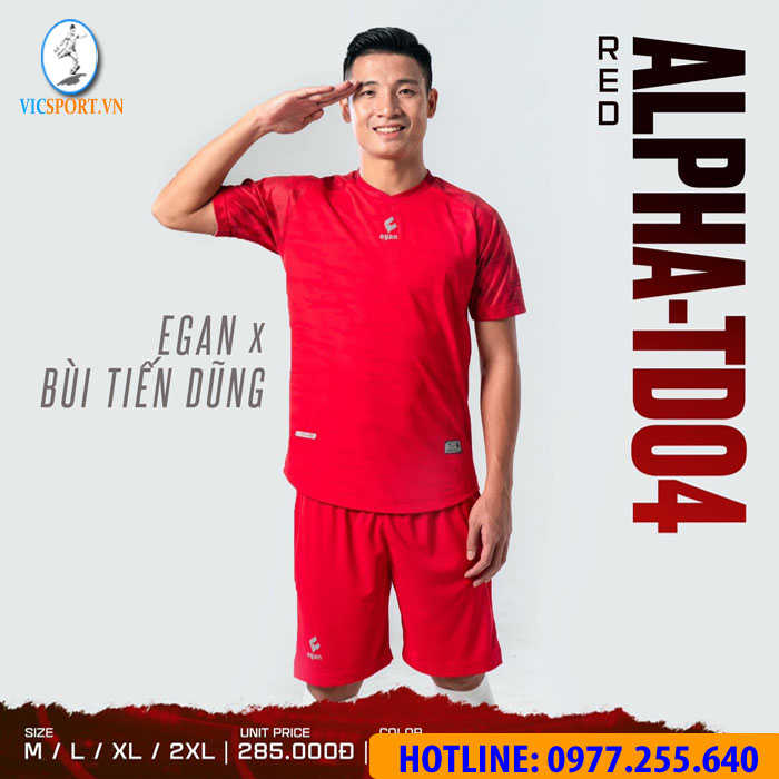 ÁO ĐÁ BANH ALPHA-TD04 MÀU ĐỎ - Hình ảnh 9