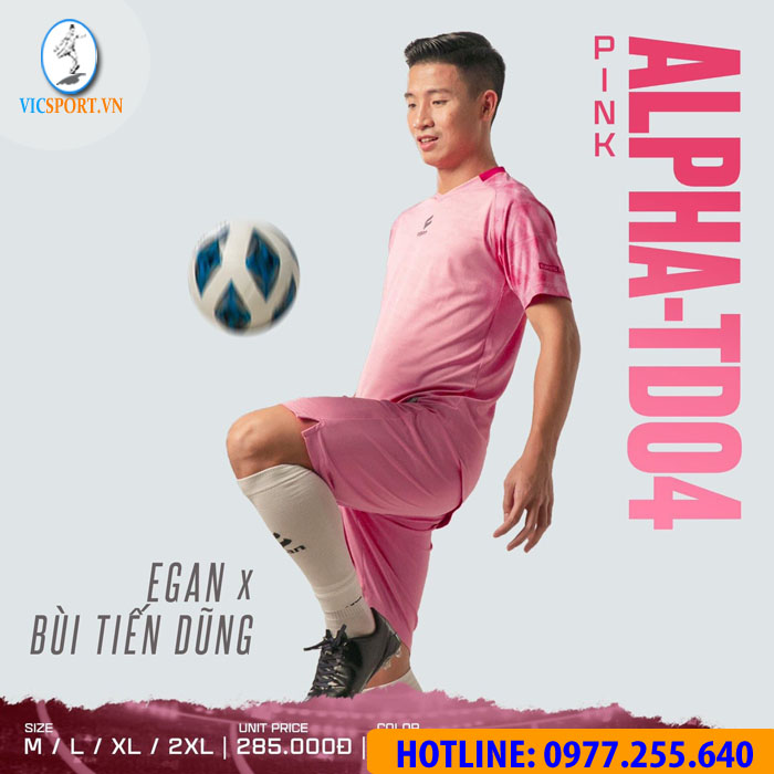 ÁO ĐÁ BANH ALPHA-TD04 MÀU HỒNG - Hình ảnh 8