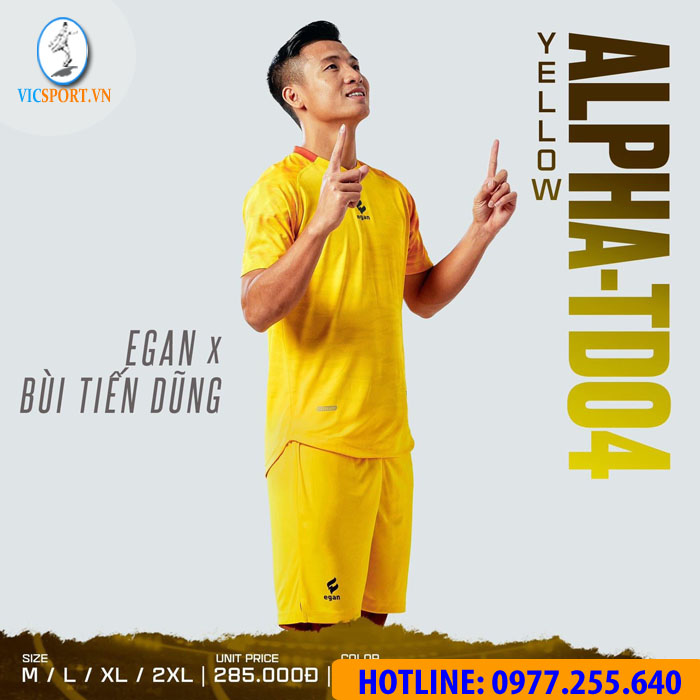ÁO ĐÁ BANH ALPHA-TD04 MÀU VÀNG - Hình ảnh 9