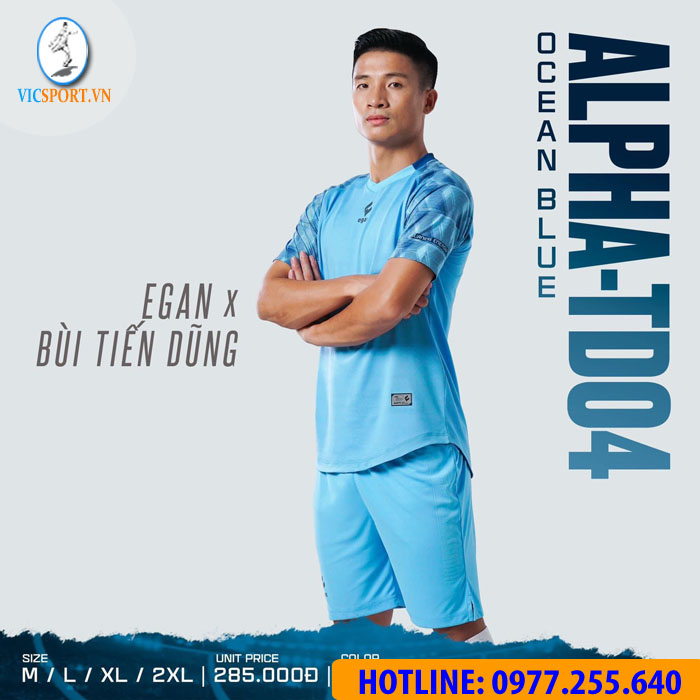 ÁO ĐÁ BANH ALPHA-TD04 MÀU XANH BIỂN - Hình ảnh 9