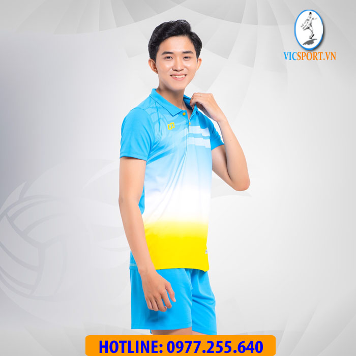 ÁO BÓNG CHUYỀN NAM FLYER MÀU XANH DA - Hình ảnh 2