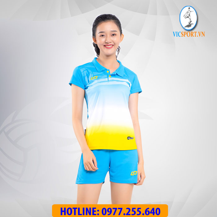 ÁO BÓNG CHUYỀN NỮ FLYER MÀU XANH DA - Hình ảnh 4