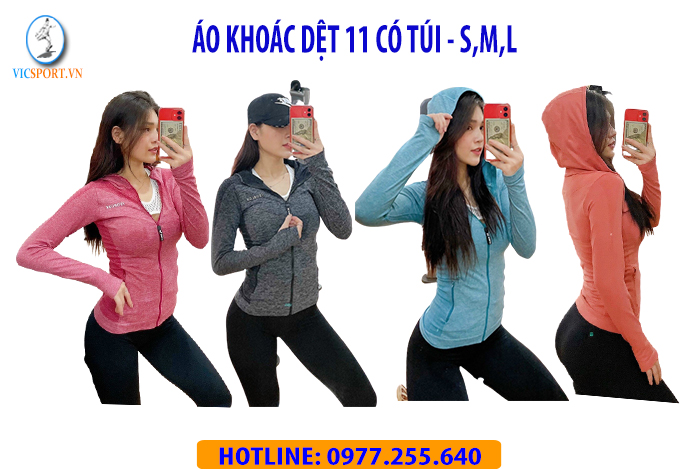 ÁO KHOÁC DỆT 11 CÓ TÚI MÀU CAM - Hình ảnh 5