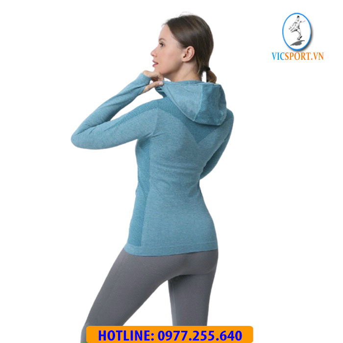 ÁO KHOÁC DỆT 11 CÓ TÚI MÀU XANH - Hình ảnh 4