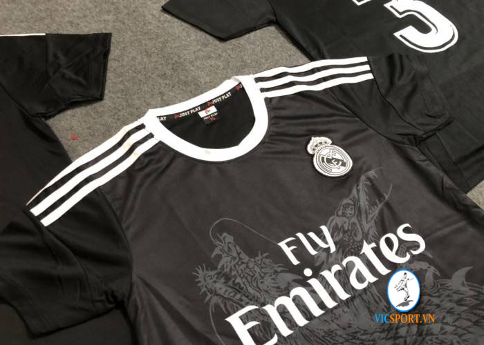 ÁO REAL MADRID ĐEN RỒNG IN CHO KHÁCH - Hình ảnh 4
