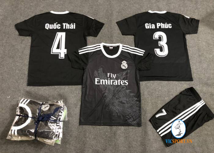 ÁO REAL MADRID ĐEN RỒNG IN CHO KHÁCH - Hình ảnh 6