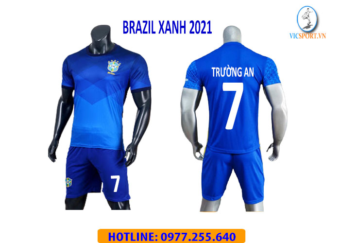 ÁO BRAZIL XANH IN CHO KHÁCH