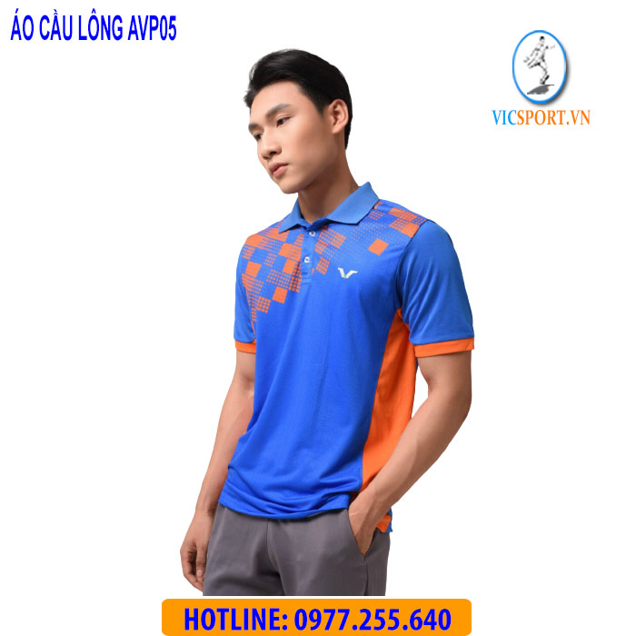 ÁO CẦU LÔNG NAM AVP05 MÀU XANH