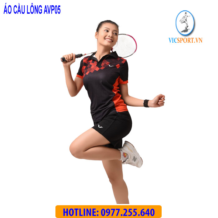 ÁO CẦU LÔNG NỮ AVP05 MÀU ĐEN