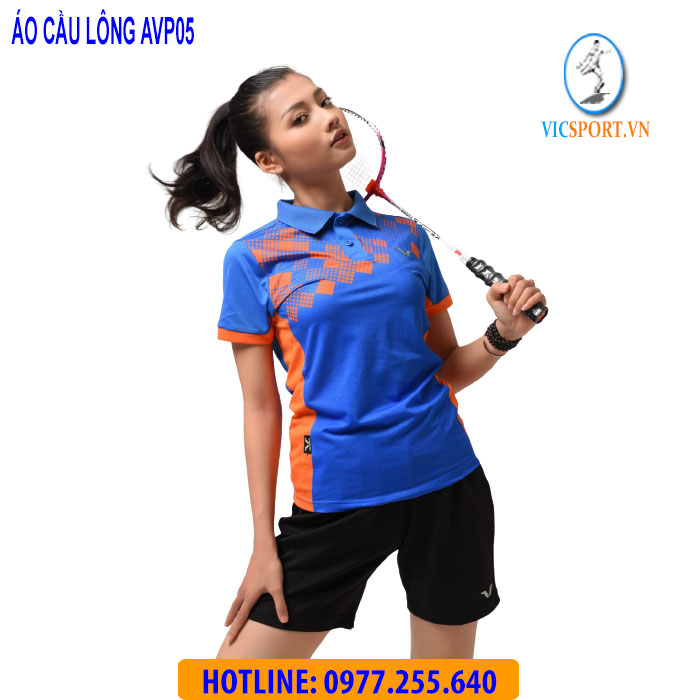 ÁO CẦU LÔNG NỮ AVP05 MÀU XANH