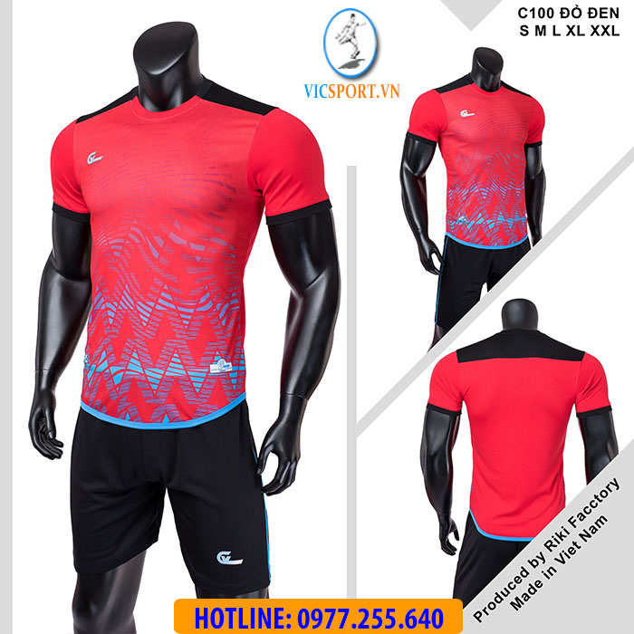 ÁO ĐÁ BANH RIKI C100 ĐỎ