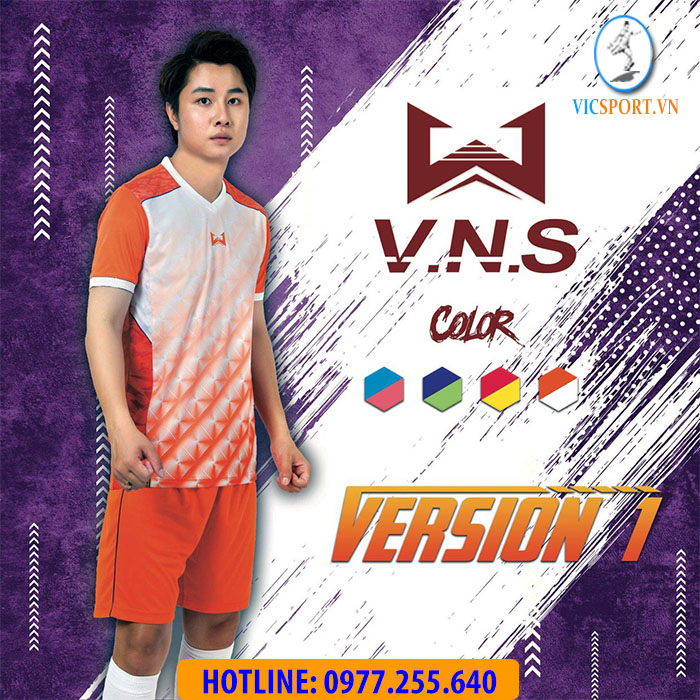 ÁO ĐÁ BANH VNS VERSION 1 MÀU CAM - Hình ảnh 2