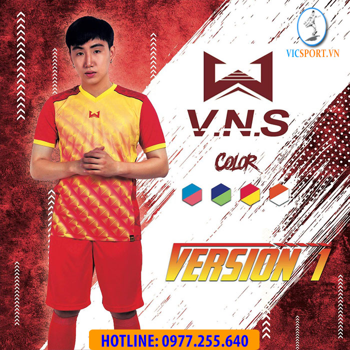 ÁO ĐÁ BANH VNS VERSION 1 MÀU ĐỎ - Hình ảnh 2