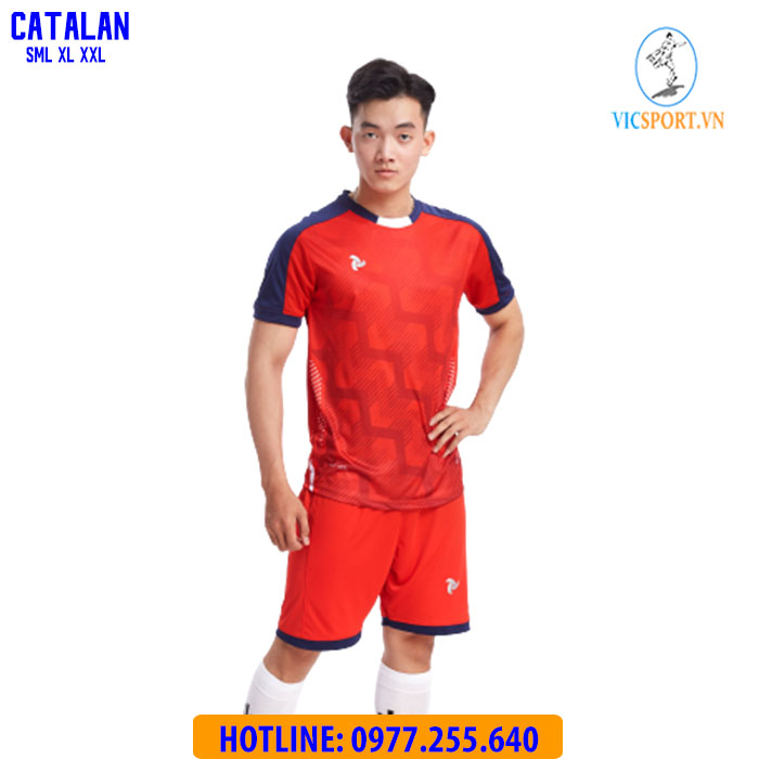 ÁO ĐÁ BANH CATALAN MÀU ĐỎ - Hình ảnh 8