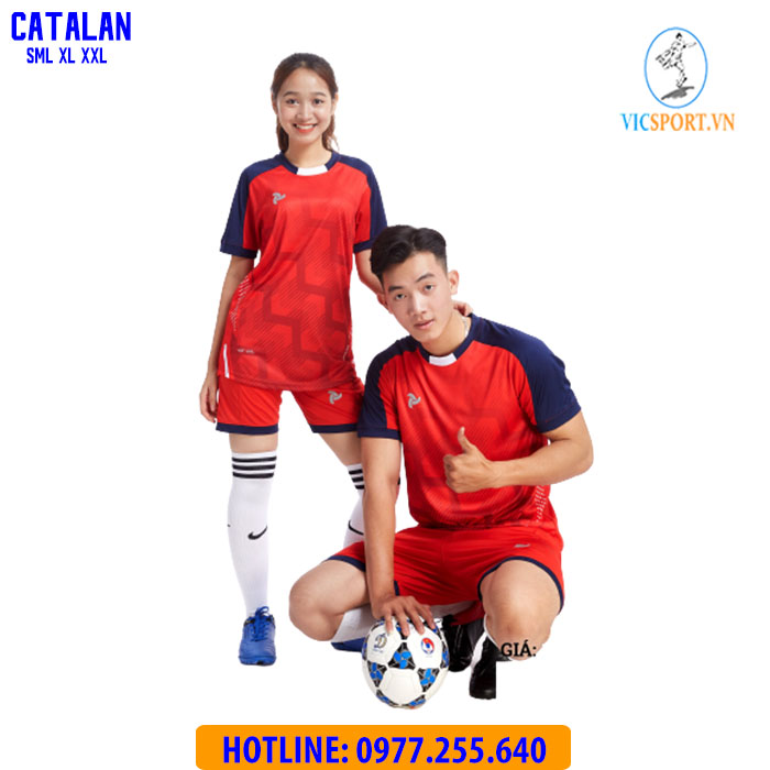 ÁO ĐÁ BANH CATALAN MÀU ĐỎ - Hình ảnh 6