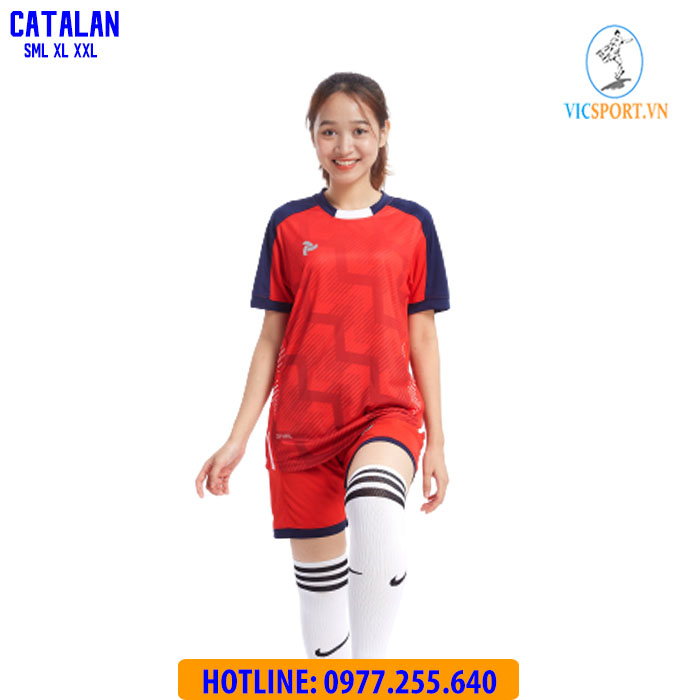 ÁO ĐÁ BANH CATALAN MÀU ĐỎ - Hình ảnh 5