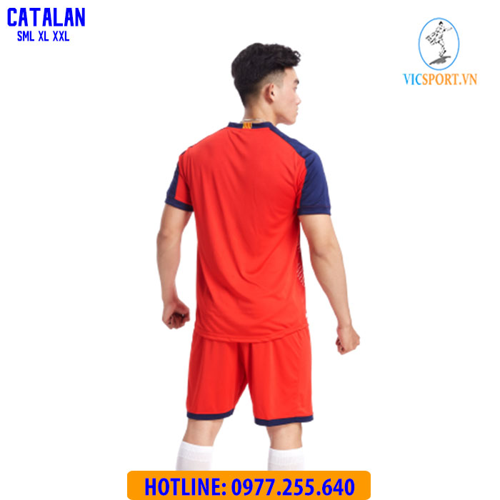 ÁO ĐÁ BANH CATALAN MÀU ĐỎ - Hình ảnh 3