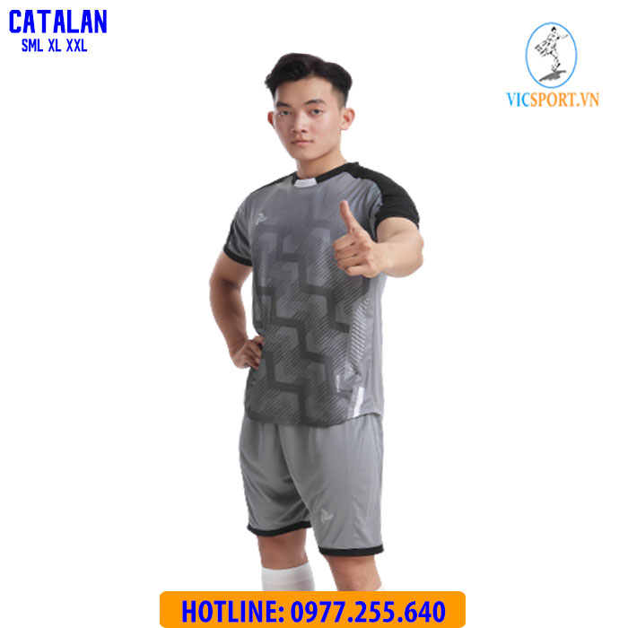 ÁO ĐÁ BANH CATALAN MÀU XÁM - Hình ảnh 8
