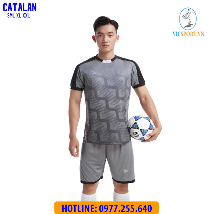 ÁO ĐÁ BANH CATALAN MÀU XÁM - Hình ảnh 7