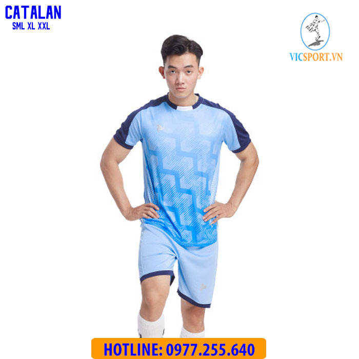 ÁO ĐÁ BANH CATALAN MÀU XANH BIỂN - Hình ảnh 8