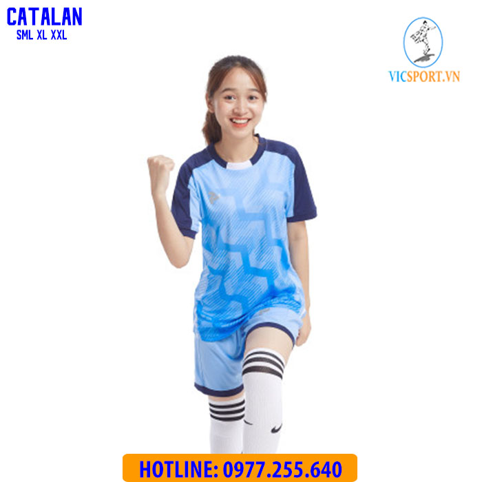 ÁO ĐÁ BANH CATALAN MÀU XANH BIỂN - Hình ảnh 9