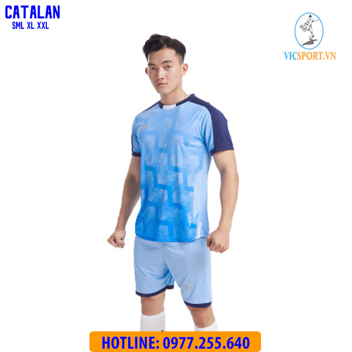 ÁO ĐÁ BANH CATALAN MÀU XANH BIỂN - Hình ảnh 7