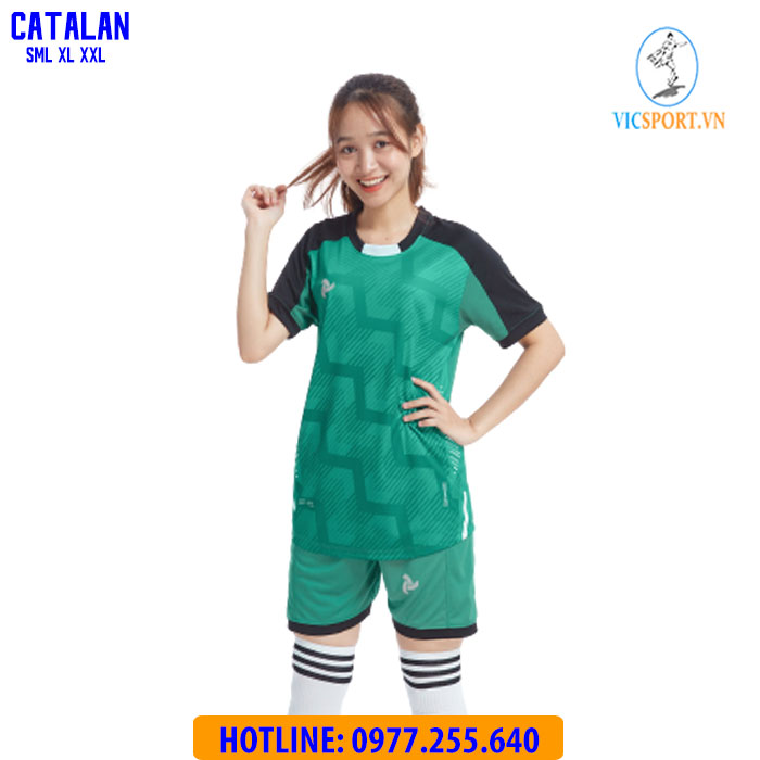ÁO ĐÁ BANH CATALAN MÀU XANH LÁ - Hình ảnh 7