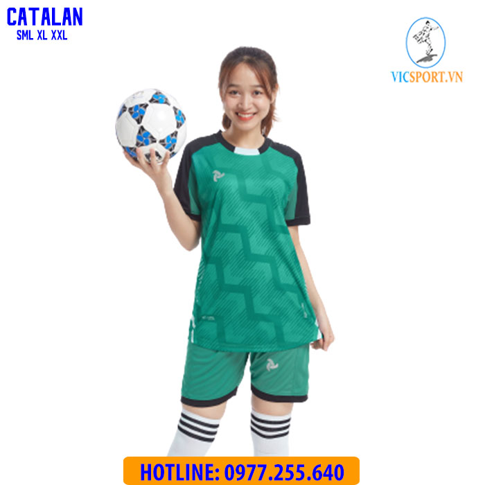 ÁO ĐÁ BANH CATALAN MÀU XANH LÁ - Hình ảnh 5