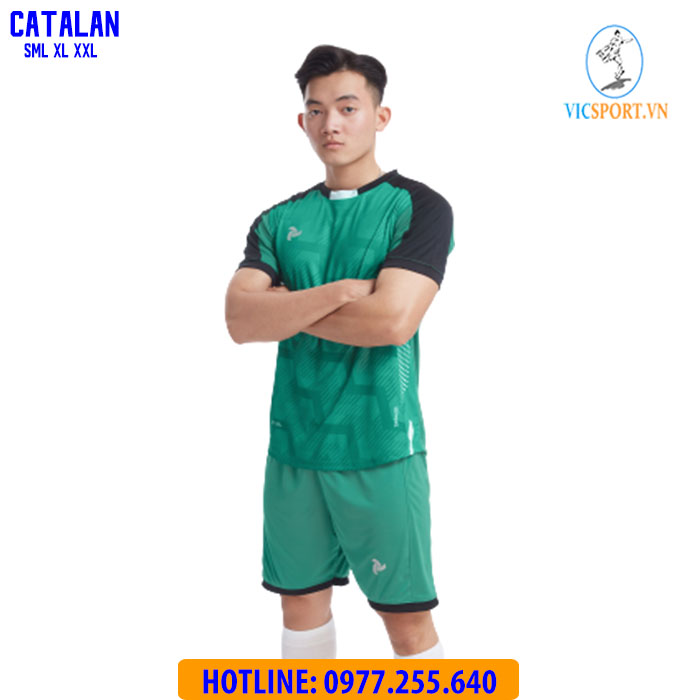 ÁO ĐÁ BANH CATALAN MÀU XANH LÁ - Hình ảnh 3